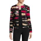 Black Label By Evan-picone Long-sleeve Abstract-stripe Cardigan Jacket
