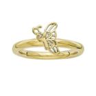 Personally Stackable Da 18k Yellow Gold Over Sterling Silver Butterfly Ring