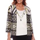 Alfred Dunner Sao Paolo 3/4-sleeve Layered Top