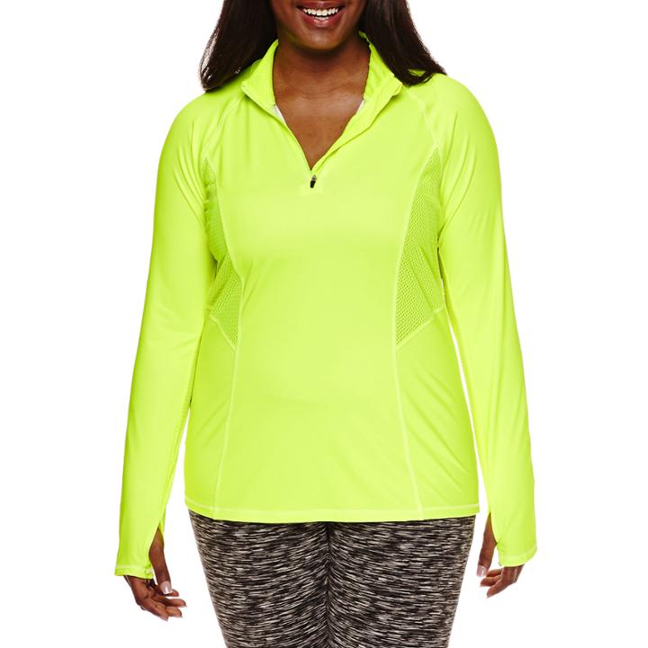 City Streets Long-sleeve Mesh-inset Performance Jacket - Juniors Plus