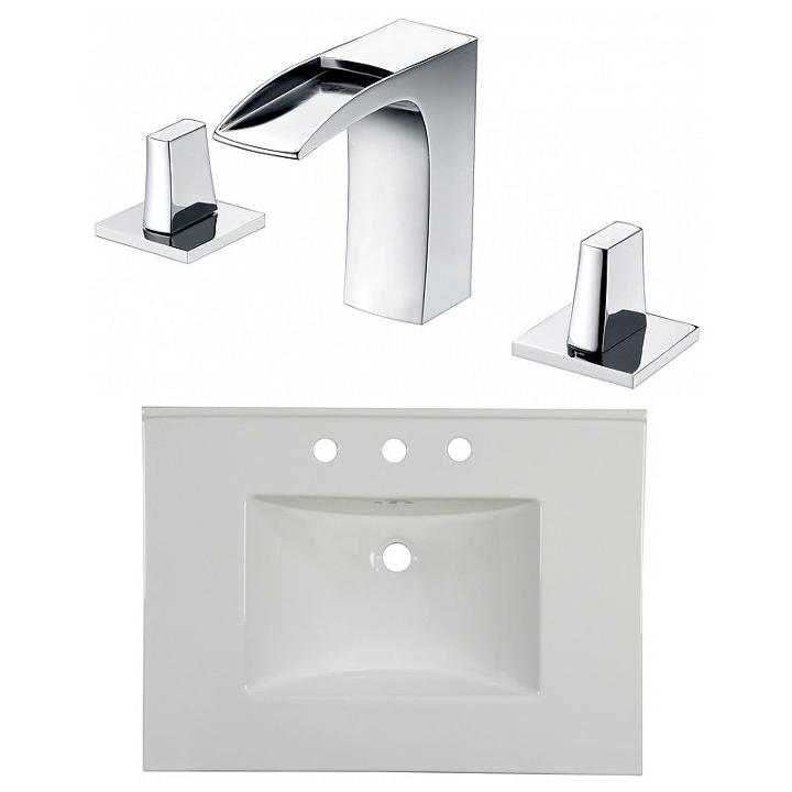 30.75-in. W 3h8-in. Ceramic Top Set In White Color- Cupc Faucet Incl.