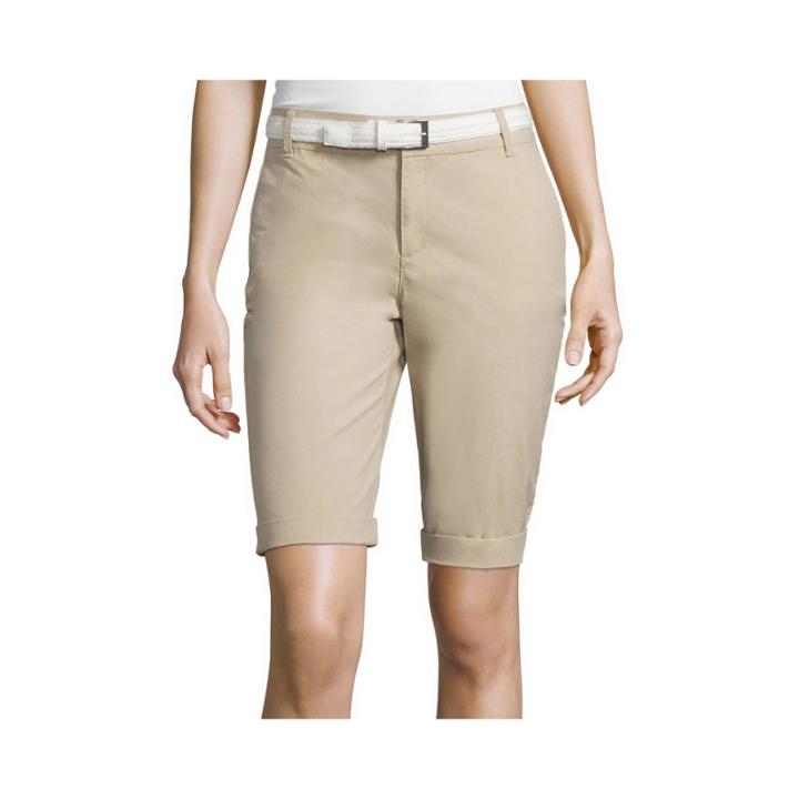 Liz Claiborne Belted Roll-cuff Poplin Walking Shorts