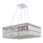 Cascade Collection 12 Light Chrome Finish And Clear Crystal Square Chandelier