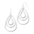 Liz Claiborne Silver-tone Layered Teardrop Drop Earrings