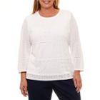 Alfred Dunner Montego Bay 3/4 Sleeve Crew Neck Pullover Sweater-plus