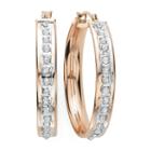 Diamond Fascination&trade; 14k Rose Gold Diamond Accent Flat Hoop Earrings