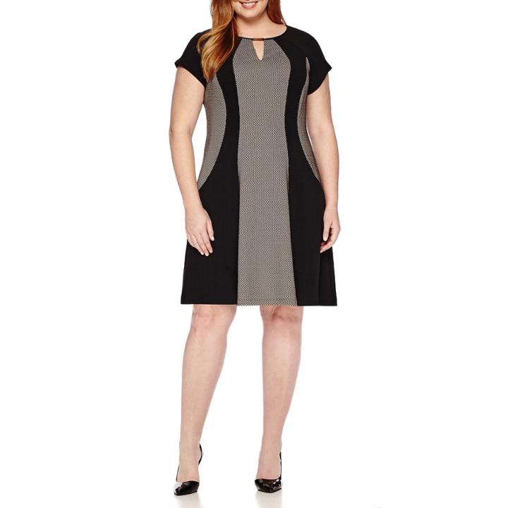 Studio 1 Short-sleeve Colorblock Sheath Dress - Plus