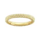 Personally Stackable 18k Yellow Gold Over Sterling Silver Beaded Dome Ring