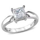 Womens 1 Ct. T.w. Princess White Diamond 14k Gold Solitaire Ring