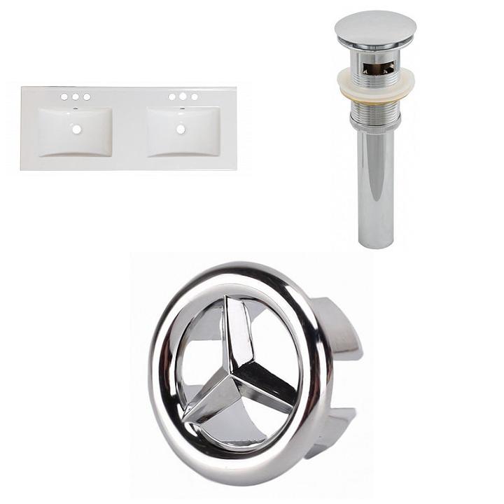 59-in. W 3h4-in. Ceramic Top Set In White Color -overflow Drain Incl.