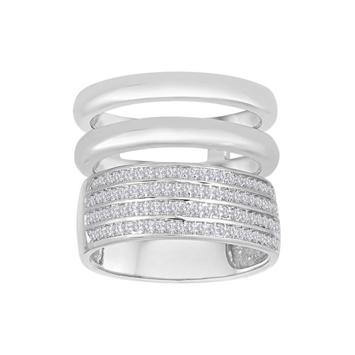 1/3 Ct. T.w. Diamond Sterling Silver Multi-band Ring