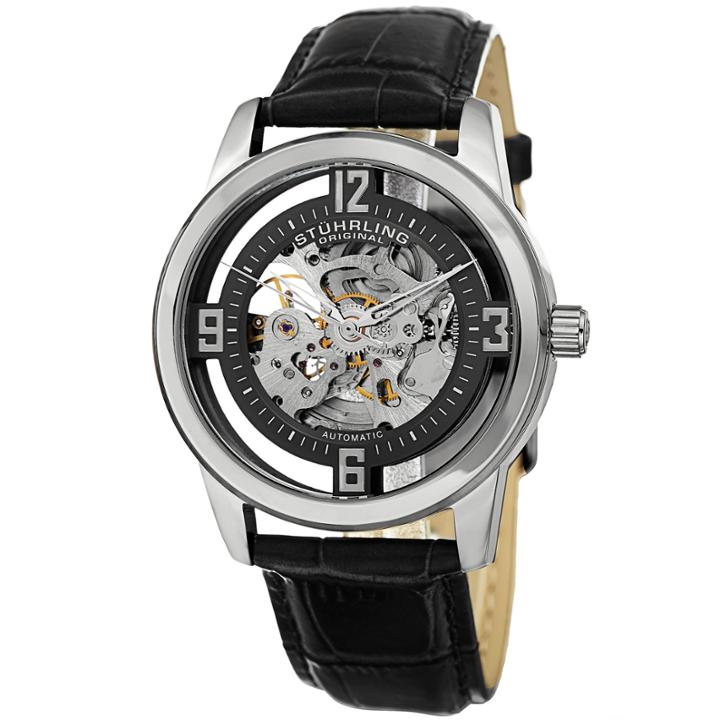 Stuhrling Mens Black Strap Watch-sp15351