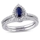 Modern Bride Gemstone Womens 7/8 Ct. T.w. Blue Sapphire 10k Gold Bridal Set