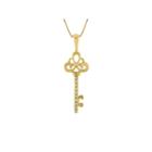 Womens Diamond Accent 10k Gold Key Pendant Necklace