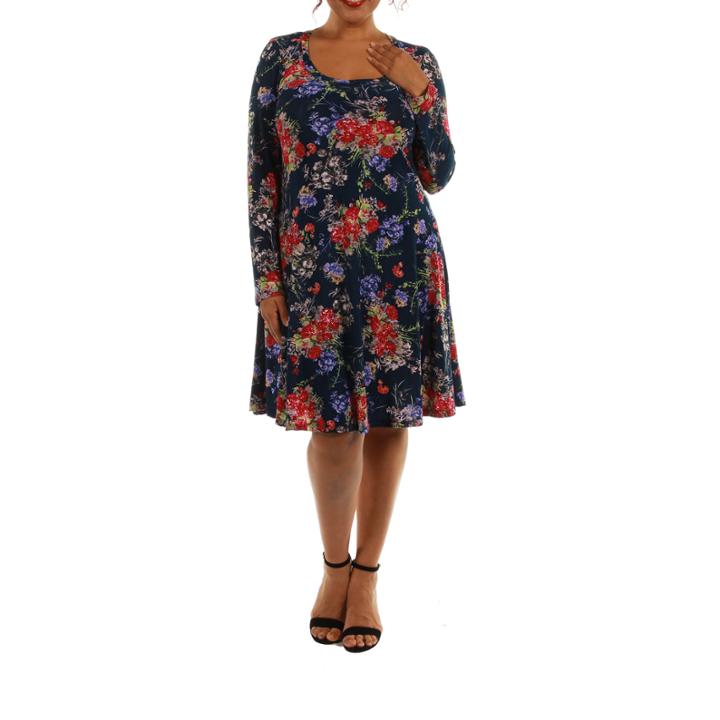 24/7 Comfort Apparel Slim And Pretty Shift Dress-plus