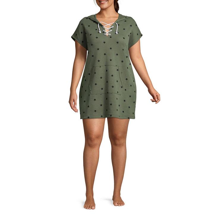 Flirtitude Lace Up Hooded Dress - Juniors Plus