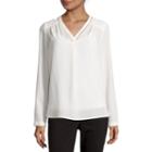 Liz Claiborne Long-sleeve Embroidered Blouse