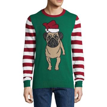 Novelty Season Crew Neck Long Sleeve Pullover Sweater