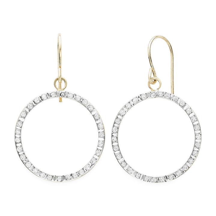 Genuine White Diamond 14k Gold Drop Earrings