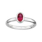 Personally Stackable Oval Lab-created Ruby Ring