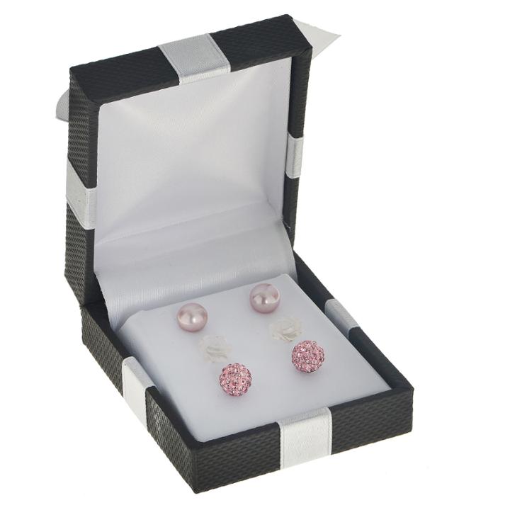 3-pc. Pink Sterling Silver Earring Sets