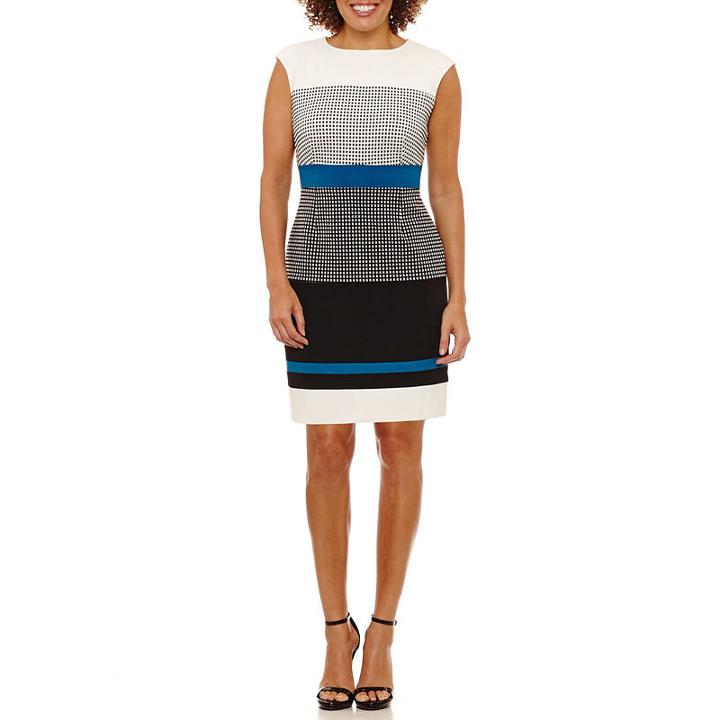 Studio 1 Sleeveless Abstract Sheath Dress-petite