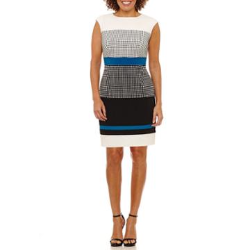 Studio 1 Sleeveless Abstract Sheath Dress-petite