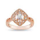 Genuine Morganite & Diamond-accent Vintage Ring