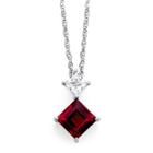 Lab-created Ruby & White Sapphire Pendant Sterling Silver Necklace