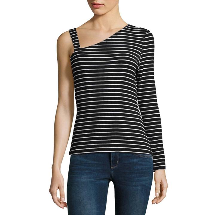 Arizona One Shoulder Long Sleeve Top- Juniors