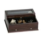 Mahogany Wood Glass Top Valet