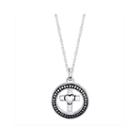 Footnotes Silver Round With A Cross Pendant Necklace