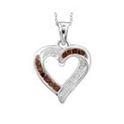 1/4 Ct. T.w. White & Color-enhanced Red Diamond Sterling Silver Pendant