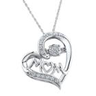 1/10 Ct. T.w. Diamond Mom Heart Sterling Silver Pendant Necklace