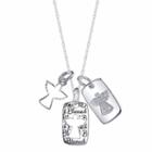 Inspired Moments Womens Lab Created White Cubic Zirconia Sterling Silver Pendant Necklace