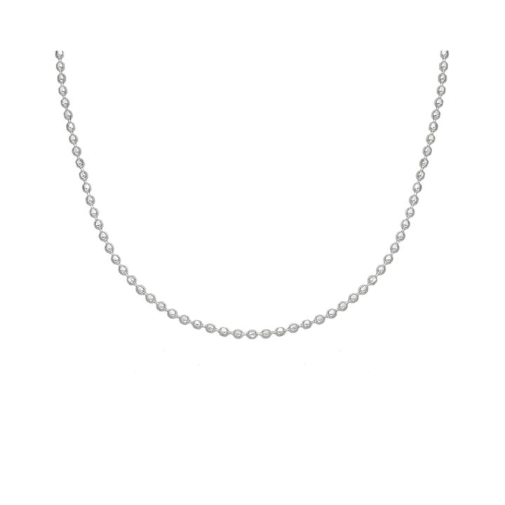 Silver Reflections&trade; Stainless Steel Diamond Cut Beaded Chain Necklace