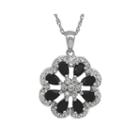 Onyx And Diamond-accent Sterling Silver Pendant