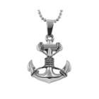 Mens Stainless Steel Anchor Pendant Necklace