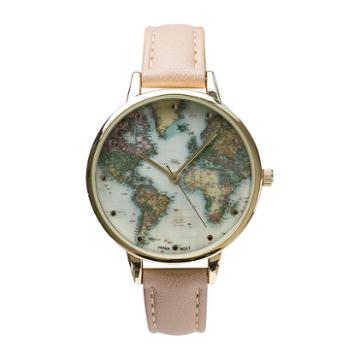 Geneva Platinum Womens Brown Strap Watch-10150