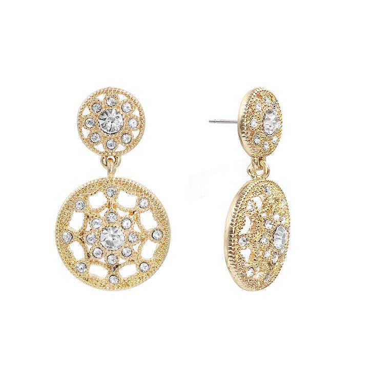 Monet Jewelry White Circle Drop Earrings