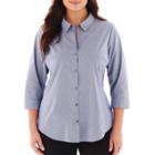 Worthington 3/4-sleeve Button-front Shirt - Plus