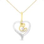 Womens Diamond Accent White Diamond 10k Two Tone Gold Heart Pendant Necklace