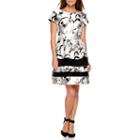 Scarlett Short-sleeve Floral Print Fit-and-flare Dress - Petite