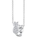 Crystal Sophistication&trade; Silver-plated Crystal-accent Cat Pendant Necklace