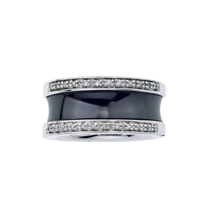 1/6 Ct. T.w. Diamond Black Ceramic Concave Band