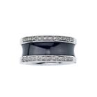 1/6 Ct. T.w. Diamond Black Ceramic Concave Band