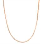 14k Rose Gold Over Silver Solid Box 24 Inch Chain Necklace