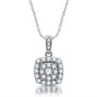 Diamond Blossom Womens 1/2 Ct. T.w. Genuine White Diamond Pendant Necklace