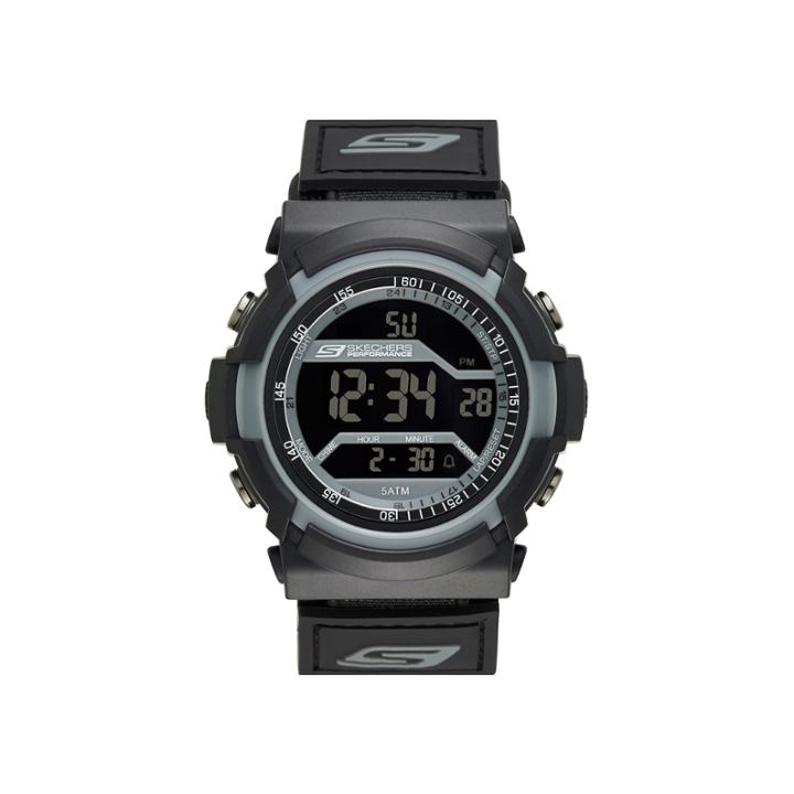 Skechers Performance Mens Digital Chronograph Red Accent Strap Watch