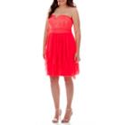 My Michelle Strapless High-low V-bodice Dress - Juniors Plus